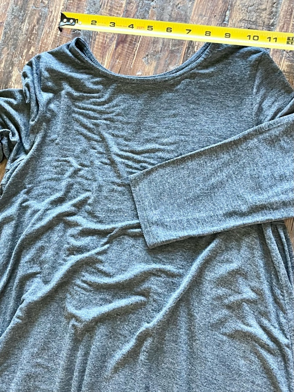 Casual Grey Babydoll midi Dress Sz M - Picture 5 of 10